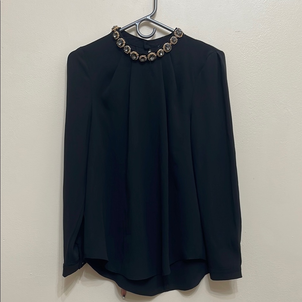 Elegant Black Embellished Women's Top size M